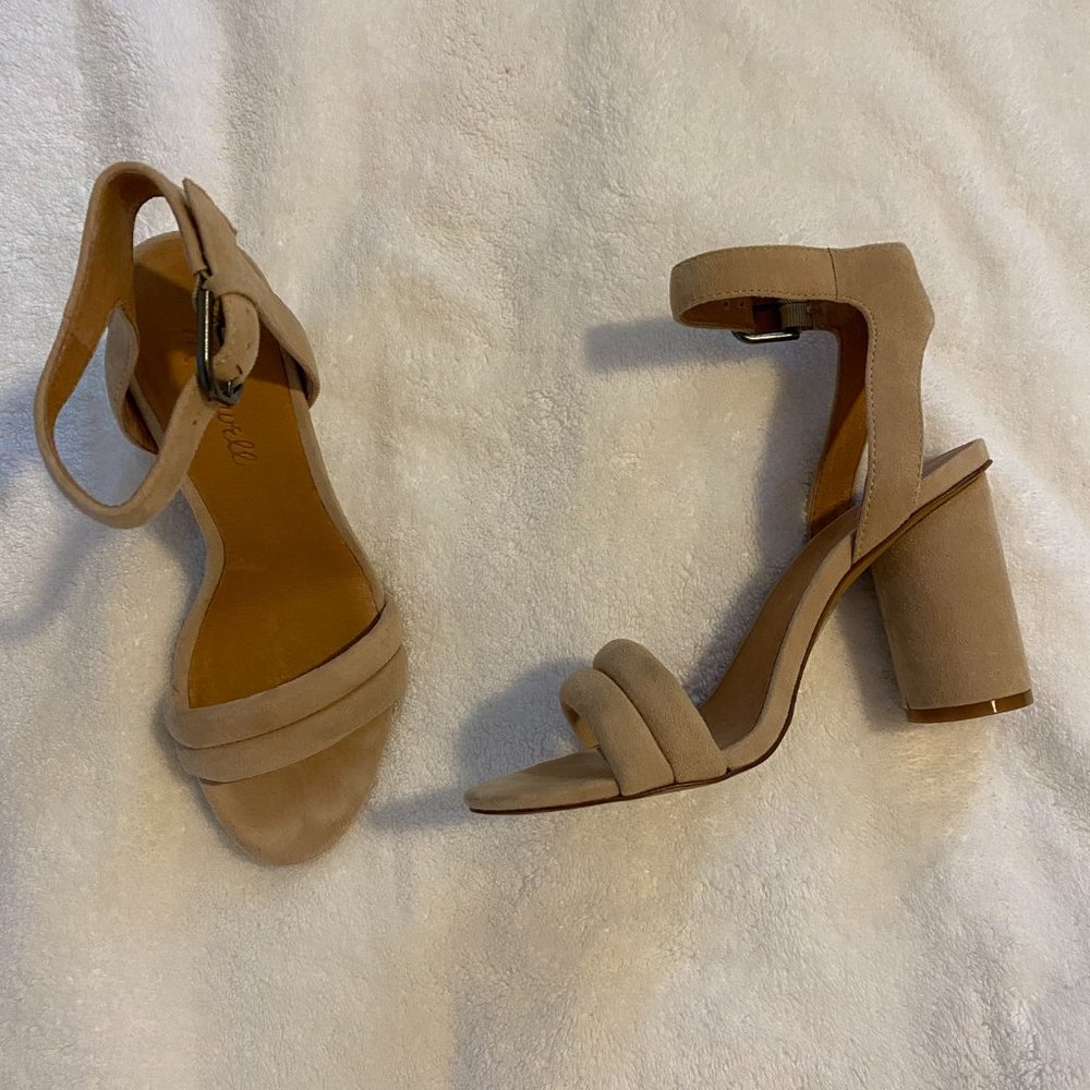 Madewell Pale Pink Ankle Strap Heels